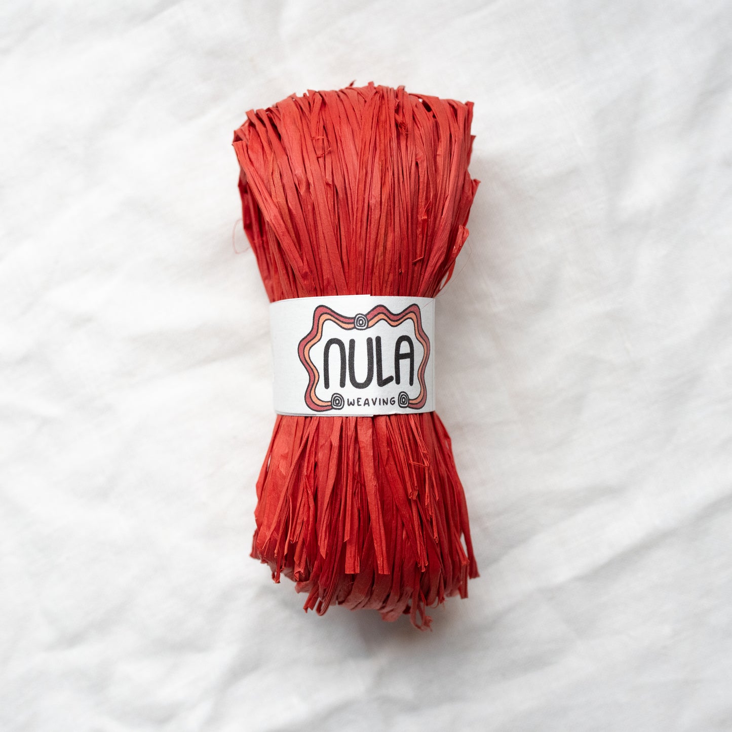 hand-dyed raffia: 70g Orange Red