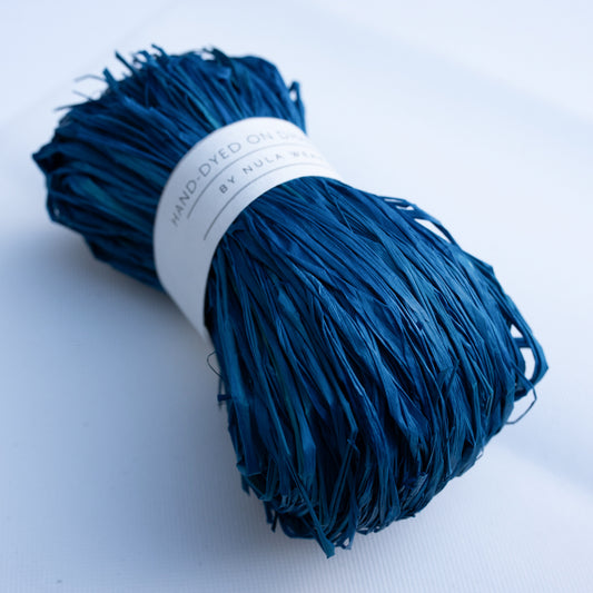 hand-dyed raffia: 100g Cobalt Blue