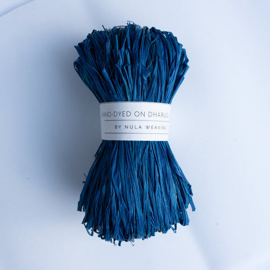 hand-dyed raffia: 100g Cobalt Blue