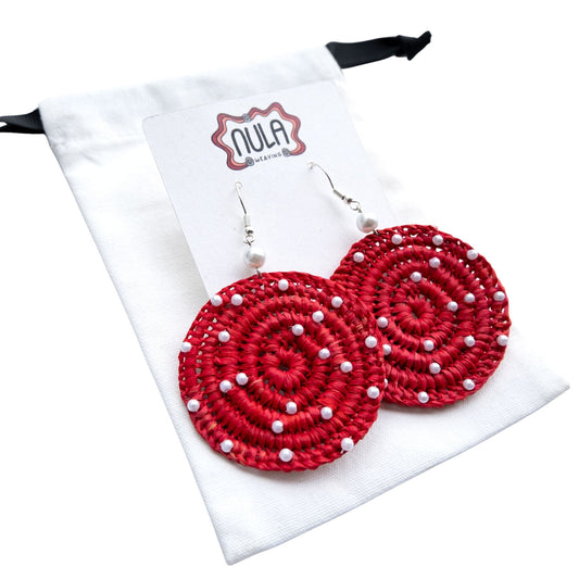 Red - Polka Dot Earrings