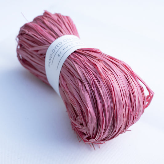 hand-dyed raffia: 100g Taffy Pink