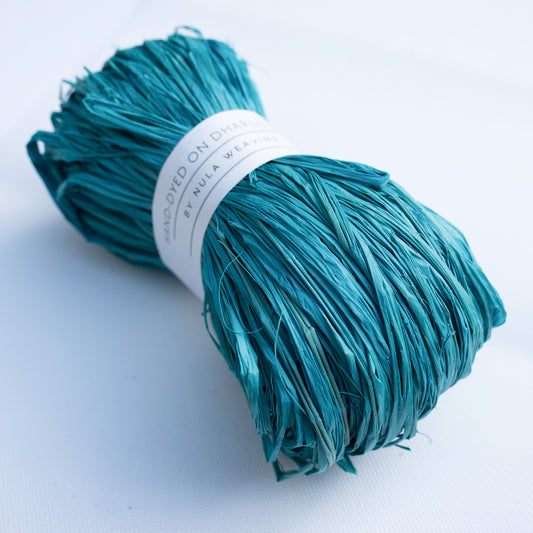 hand-dyed raffia: 100g Aqua Blue