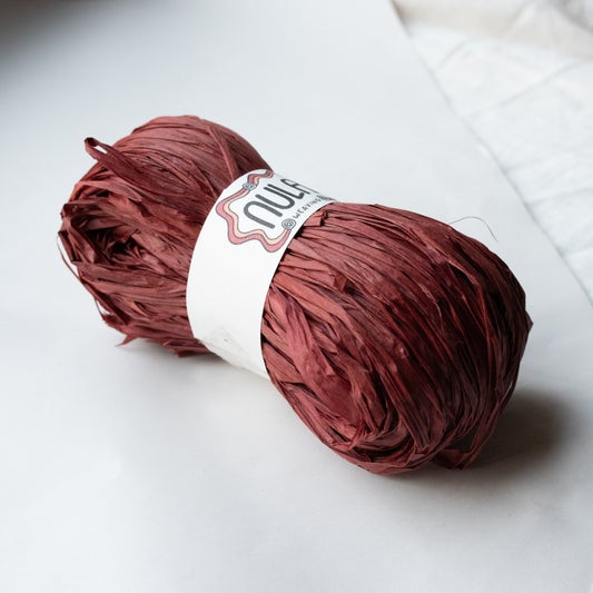hand-dyed raffia: 70g Bloodwood