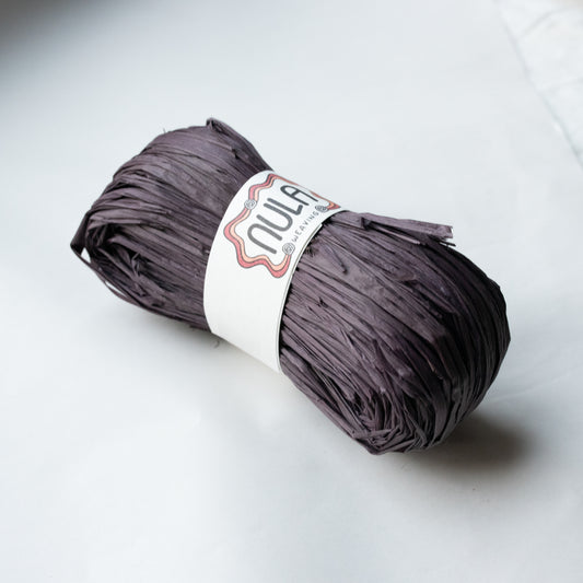 hand-dyed raffia: 70g Mulberry Haze