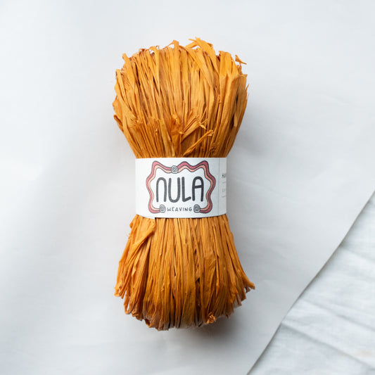 hand-dyed raffia: 70g Amber