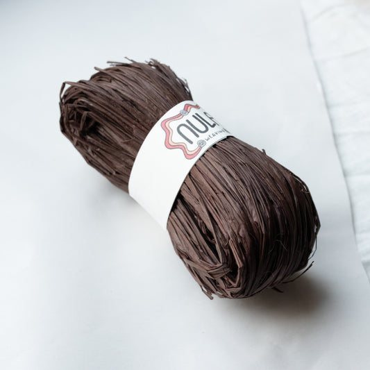 hand-dyed raffia: 70g Dark Roast
