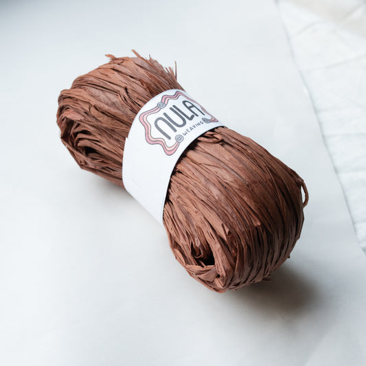 hand-dyed raffia: 70g Burnt Sienna